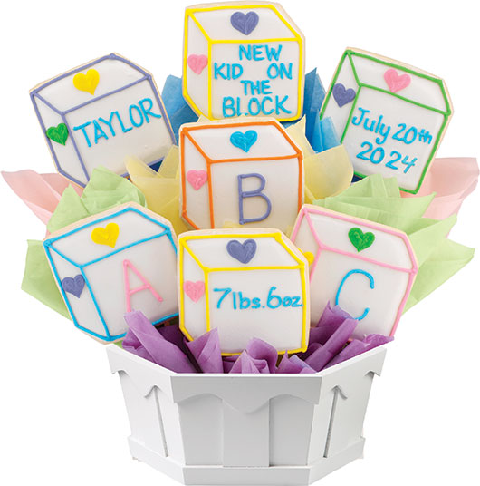 Baby Blocks Cookie Bouquet