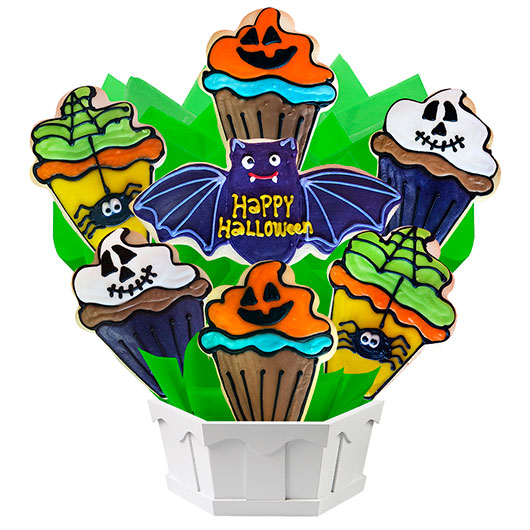 Happy Halloween Cupcakes Cookie Bouquet