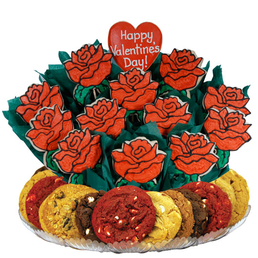 Sweetheart Roses Gourmet Gift Basket