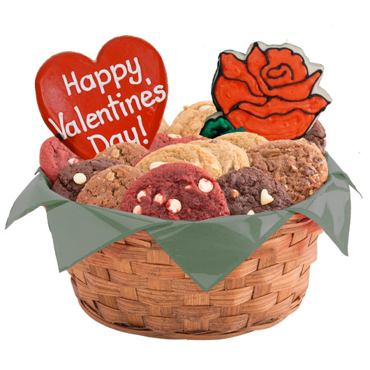 Sweetheart Roses Cookie Basket