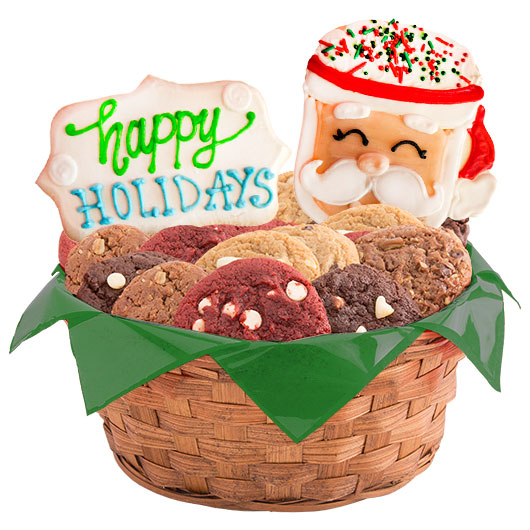Happy Holiday Mugs Cookie Basket