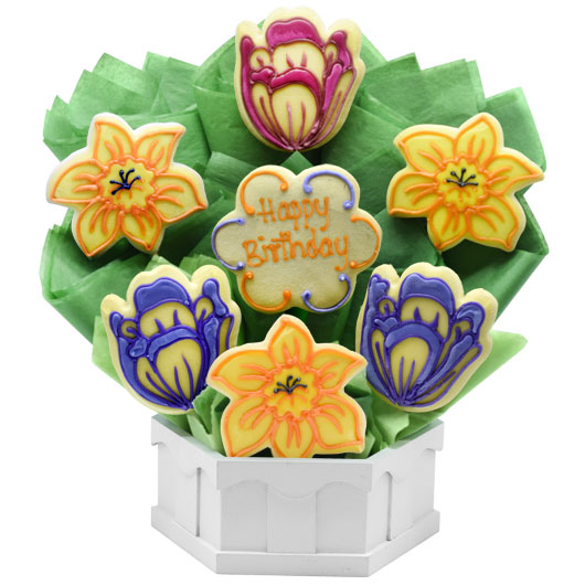 Birthday Spring Blossoms Cookie Bouquet