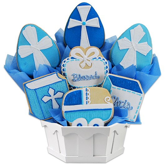 Blessed Baptism  - Boy Cookie Bouquet