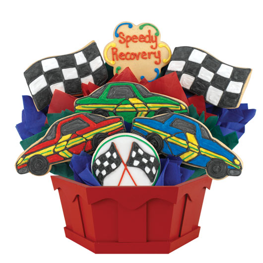 Speedy Recovery Cars Cookie Bouquet